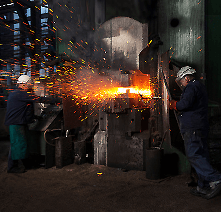 Aluminum-Forging-Dynamic-Die View of forging press where dynamic die temperature is being taken