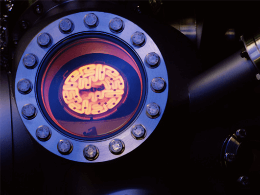 CVD-Vacuum-Chamber Chemical Vapor Deposition (CVD) for crystal growth occurring inside of a vacuum furnace