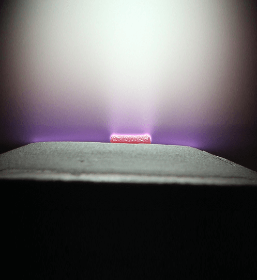 Diamond-Deposition Diamond Deposition producing bright gasses and glowing substrate