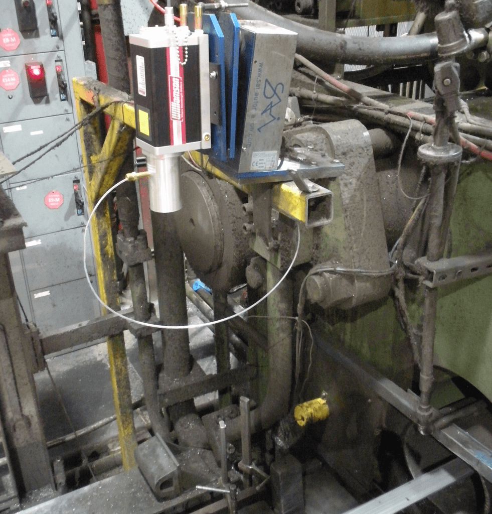 Williamson pyrometer at the aluminum extrusion press exit