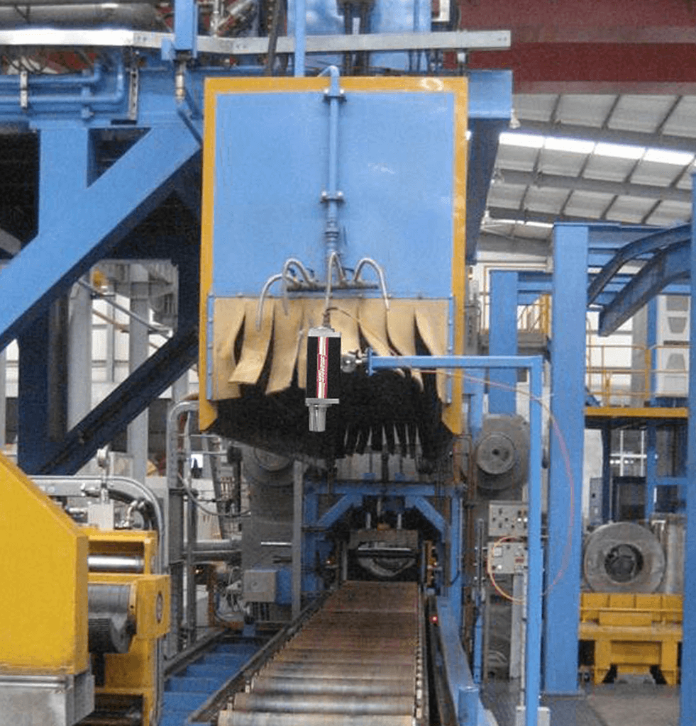 Williamson pyrometer making quench rate measurement in an aluminum extrusion plant