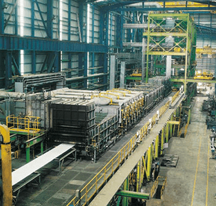 Overview of welder at steel annealing facility