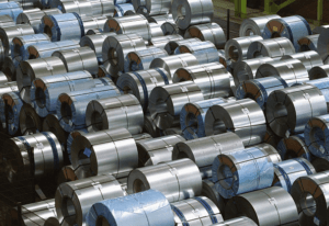 Steel-Cold-Mill Steel Coils in a Cold Mill